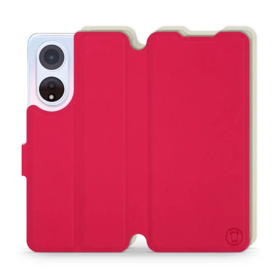 Etui Soft Touch do OPPO A98 5G - wzór Żywa czerwień z platyną