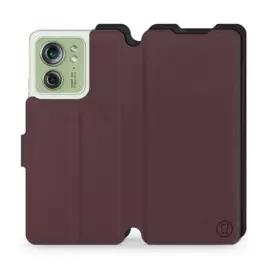 Etui Soft Touch do Motorola Edge 40 - wzór Matowy burgund z czernią