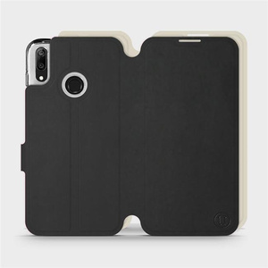 Etui Soft Touch do Huawei Y7 2019 - wzór Satynowa czerń z platyną