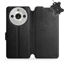 Etui ze skóry naturalnej do Realme 11 Pro - wzór Black Leather