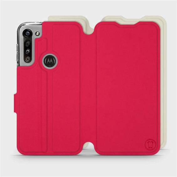 Etui Soft Touch do Motorola Moto G8 Power - wzór Żywa czerwień z platyną