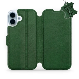 Etui ze skóry naturalnej do Apple iPhone 17 - wzór Green Leather