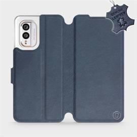 Etui ze skóry naturalnej do Nokia X30 5G - wzór Blue Leather