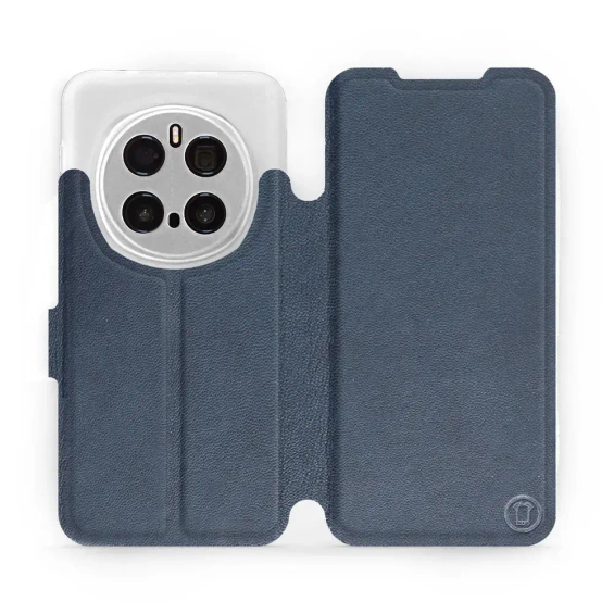 Etui ze skóry naturalnej do Huawei Honor Magic7 Pro 5G - wzór Blue Leather