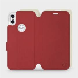 Etui Soft Touch do Motorola One - wzór Zachodząca czerwień z platyną