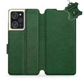 Etui ze skóry naturalnej do Xiaomi POCO X5 Pro 5G - wzór Green Leather