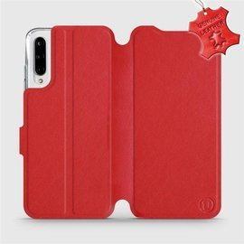 Etui ze skóry naturalnej do Xiaomi Mi A3 - wzór Red Leather