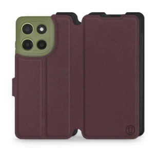Etui Soft Touch do Motorola Moto G15 - wzór Matowy burgund z czernią