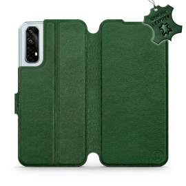Etui ze skóry naturalnej do Realme 7 - wzór Green Leather