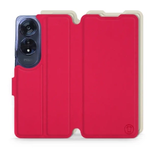 Etui Soft Touch do OPPO A60 - wzór Żywa czerwień z platyną