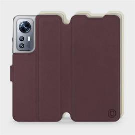 Etui Soft Touch do Xiaomi 12S - wzór Matowy burgund z platyną