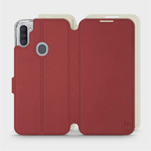 Etui Soft Touch do Samsung Galaxy M11 - wzór Zachodząca czerwień z platyną