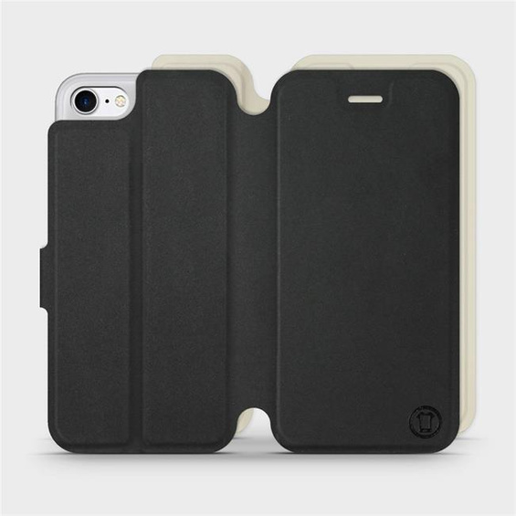 Etui Soft Touch do Apple iPhone SE 2022 - wzór Satynowa czerń z platyną