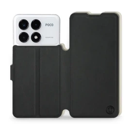 Etui Soft Touch do Xiaomi POCO F6 Pro - wzór Satynowa czerń z platyną