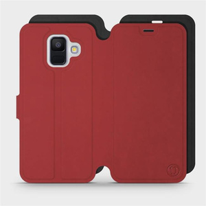 Etui Soft Touch do Samsung Galaxy A6 Plus 2018 - wzór Zachodząca czerwień z czernią