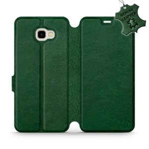 Etui ze skóry naturalnej do Samsung Galaxy J4 Plus 2018 - wzór Green Leather