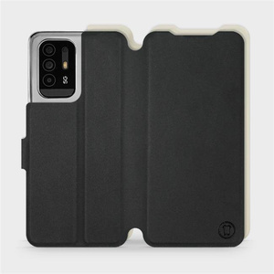 Etui Soft Touch do OPPO Reno 5 Z - wzór Satynowa czerń z platyną