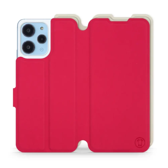 Etui Soft Touch do Xiaomi Redmi 12 - wzór Żywa czerwień z platyną