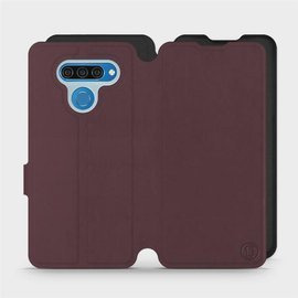 Etui Soft Touch do LG Q60 - wzór Matowy burgund z czernią