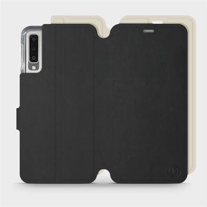 Etui Soft Touch do Samsung Galaxy A7 2018 - wzór Satynowa czerń z platyną