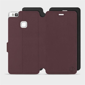 Etui Soft Touch do Huawei P9 Lite - wzór Matowy burgund z czernią