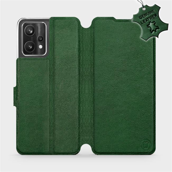 Etui ze skóry naturalnej do Realme 9 5G - wzór Green Leather