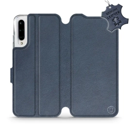 Etui ze skóry naturalnej do Xiaomi Mi A3 - wzór Blue Leather