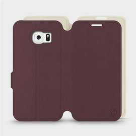 Etui Soft Touch do Samsung Galaxy S6 Edge - wzór Matowy burgund z platyną
