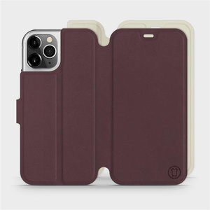 Etui Soft Touch do Apple iPhone 12 Pro - wzór Matowy burgund z platyną