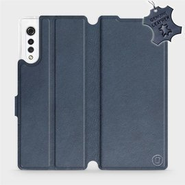 Etui ze skóry naturalnej do LG Velvet - wzór Blue Leather