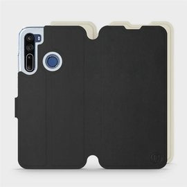 Etui Soft Touch do HTC Desire 20 Pro - wzór Satynowa czerń z platyną