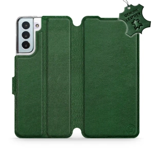 Etui ze skóry naturalnej do Samsung Galaxy S21 Plus - wzór Green Leather