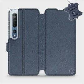 Etui ze skóry naturalnej do Xiaomi Mi 10 - wzór Blue Leather