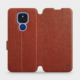 Etui do Motorola Moto E7 Plus - wzór Brown&Gray