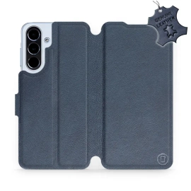Etui ze skóry naturalnej do Samsung Galaxy A56 5G - wzór Blue Leather