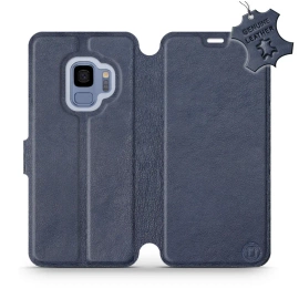 Etui ze skóry naturalnej do Samsung Galaxy S9 - wzór Blue Leather