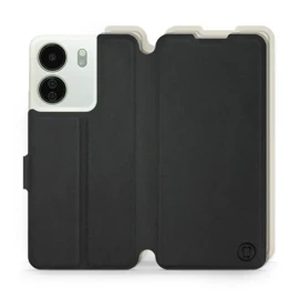 Etui Soft Touch do Xiaomi Redmi 13C - wzór Satynowa czerń z platyną