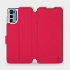 Etui Soft Touch do Motorola Moto E32 - wzór Żywa czerwień z platyną