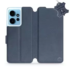 Etui ze skóry naturalnej do Xiaomi Redmi Note 12 4G - wzór Blue Leather
