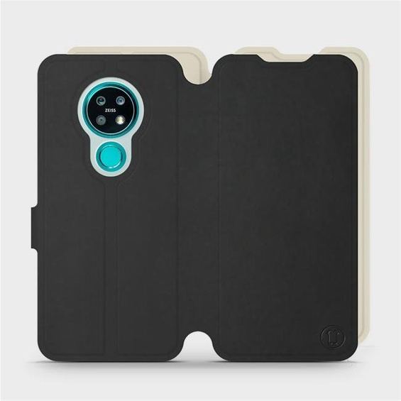Etui Soft Touch do Nokia 7.2 - wzór Satynowa czerń z platyną