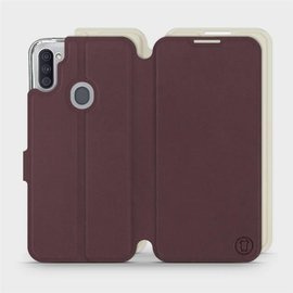 Etui Soft Touch do Samsung Galaxy M11 - wzór Matowy burgund z platyną