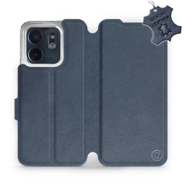 Etui ze skóry naturalnej do Infinix Smart 9 - wzór Blue Leather