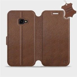 Etui ze skóry naturalnej do Samsung Galaxy Xcover 4 - wzór Brown Leather