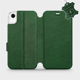 Etui ze skóry naturalnej do Apple iPhone XR - wzór Green Leather