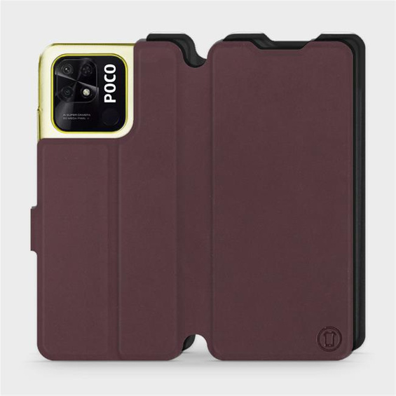 Etui Soft Touch do Xiaomi POCO C40 - wzór Matowy burgund z czernią