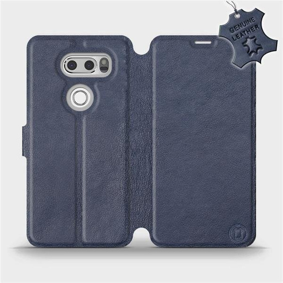 Etui ze skóry naturalnej do LG V30 - wzór Blue Leather