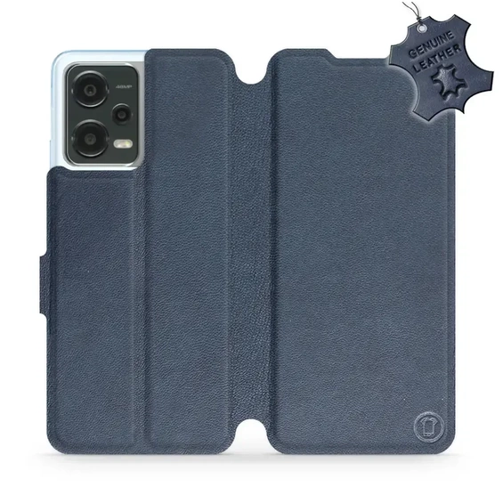 Etui ze skóry naturalnej do Xiaomi POCO X5 5G - wzór Blue Leather