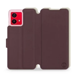 Etui Soft Touch do Motorola Moto G84 - wzór Matowy burgund z platyną