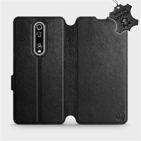 Etui ze skóry naturalnej do Xiaomi Mi 9T Pro - wzór Black Leather