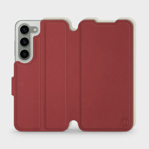 Etui Soft Touch do Samsung Galaxy S23 - wzór Zachodząca czerwień z platyną